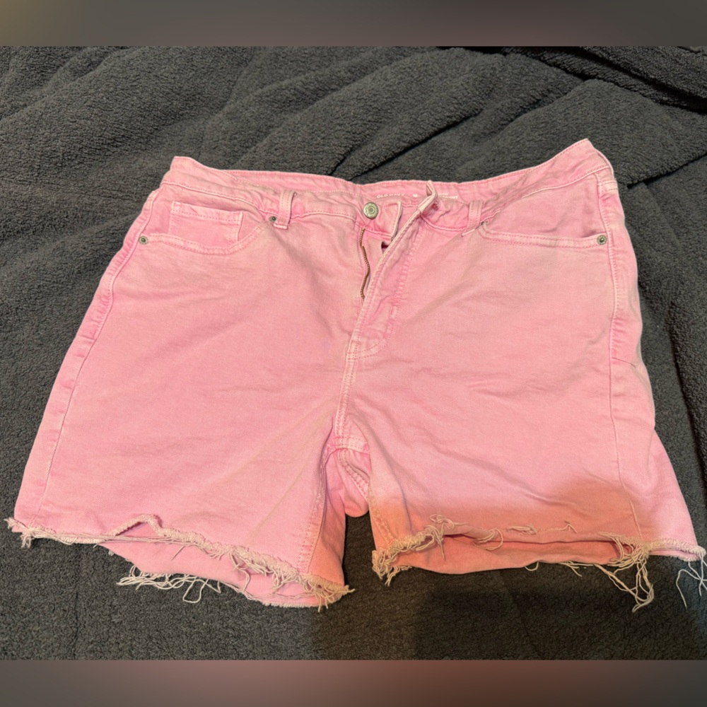 NWOT old navy OG straight light pink denim cutoff shorts size 16